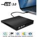 External DVD Drive USB 3.0 Portable CD/DVD+/-RW Drive/DVD Player for Laptop CD ROM Burner Compatible with Laptop Desktop PC Windows Linux OS Apple Mac Black