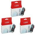 3 Pack CLI-8PC Photo Cyan Ink Cartridge for Select PIXMA iP MP Pro Series Printers