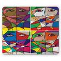 Abstract Mouse Pad Abstract Woman Face Illustration Behind Stained Glass Styled Human Facial Feature Rectangle Non-Slip Rubber Mousepad Multicolor by Ambesonne