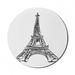 Eiffel Tower Mouse Pad for Computers High Monument Well Known European Architecture Drawn by Hand Round Non-Slip Thick Rubber Modern Gaming Mousepad 8 Round Charcoal Grey and White by Ambesonne