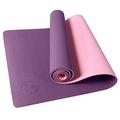 IUGA Yoga Mat Non Slip Textured Surface Reversible Dual Color Eco Friendly Yoga Mat with Carrying Strap Thick Exercise & Workout Mat for Yoga Pilates and Fitness (72 x 24 x 6mm ) (Purple/Pink