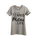 Thread Tank Livin That Tennis Mom Life Women s Fashion Relaxed Crewneck T-Shirt Tee Heather Tan Large