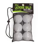 Champion Sports Official Size Lacrosse Balls 6 White Balls & Mesh Carrying Bag