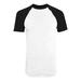 Augusta 424A Youth Short Sleeve Baseball Jersey- White & Black - Medium