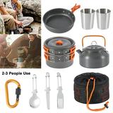 Miuline Camping Cookware Set Outdoor Portable Oxidized Aluminum Alloy Camping Fishing Picnic Barbecue Cooking Set Backpacking Pans Pot Mess Kit Cooking Equipment Cookset Tableware for 2-3 Person