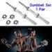 SAYFUT 19.68 / 50cm Barbell Dumbbell Bars Chrome Dumbbell Handles Weight Lifting Spinlock Collar Set for Gym Barbells Dumbbell Bars Strength Training Hex nut