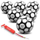 GoSports Fusion Soccer Ball with Premium Pump 6 Pack Size 3 Black