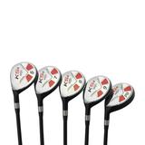 Majek Golf +2 inch Over XL Big & Tall Menâ€™s All Hybrid Partial Set: #6 7 8 9 PW Stiff Flex Left Handed New Utility S Flex Club (Tall 6 3 + / +2 Over) with Jumbo Black Pro Velvet Grip