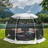 Alvantor Screen House Room Camping Tent Outdoor Canopy Dining Gazebo Pop Up Sun Shade Hexagon Shelter Mesh Walls Not Waterproof 10 x10 Beige