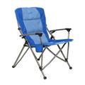 Kamp-Rite KAMPCC156 Padded Hard Arm Camp Folding Chair with Cupholder Blue