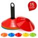 15pcs Disc Cone Set Multi Sport Training Space Cones with Stand Holder for Soccer Football Ball Game Disc Mini Training Cones Field Markers