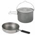 Lightweight Camping Titanium Cookware Set 2.8L Pot with 1.1L Pan for Outdoor Camping Backpacking Hiking Picnic Cooking Equipment