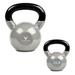 Victor Fitness VFKB35S 35 lb Solid Cast Iron Vinyl Coated Silver Kettlebell