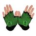 Mato & Hash Yoga Pilates Fingerless Exercise Grip Gloves - 3PK Black/Bright Green CA7050