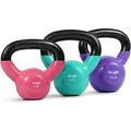 Yes4All 30 lb Vinyl Coated / PVC Kettlebell Multicolor Combo / Set Includes 5-15lb