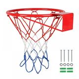 Balight Basketball Rim Basketball Net Indoor/Outdoor Standard Hoop Heavy Duty Fits Standard Rims 15