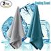 2Pcs Instant Cooling Towel ICE Cold Golf Cycling Jogging Gym Sports Outdoor Towel