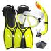 Spectrum Kids Snorkeling Gear Set w/ Dive Mask Snorkel Flippers by Promate Yellow SM