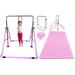 Expandable Gymnastics Kip Bar Gymnastic Training Kip Bar Adjustable Height Horizontal Bar Monkey Bars Folding Climbing Tower Fitness for Kids with EVA Mat Purple