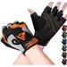 RDX F6 Weight Lifting Fingerless Gloves for Gym Fitness Workout with Anti Slip Padded Palm Grip Protection - ORANGE - EXTRA LARGE