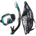 TUSA Sport Adult Serene Black Series Mask and Dry Snorkel Combo Ocean Green