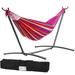 FDW Hammock Stand Portable Heavy Duty Hammock Stand Portable Steel Stand with Carrying Case (Red)