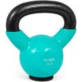 Yes4All 10lb Vinyl Coated / PVC Kettlebell with Rubber Base Peacock Blue Single