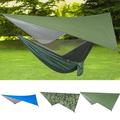 Yesbay Waterproof Large Lightweight Camping Tent Tarp Shelter Hammock Rain Fly Cover-Green