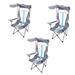 Kelsyus Premium Portable Camping Folding Outdoor Lawn Chair w/ 50+ UPF Canopy Cup Holder & Carry Strap Blue (3 Pack)