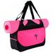 Multifunctional Clothes Yoga Bag Gym Mat Sport Bag Yoga Backpack Shoulder Waterproof Yoga Pilates Mat Case Bag (no mat) Rose Red