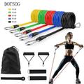 DOTSOG Resistance Bands Set(11 Pcs) Multi Point Anchor Gym Attachment for Home Fitness Portable Yoga Band Resistance Workout Equipment Exercise Bands for Home Resistance Training