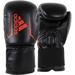 adidas FLX 3.0 Speed 50 Boxing & Kickboxing Gloves for Women and Men for Light Sparring Training Gym Punching Fitness and Heavy Bags. 12oz Black Red