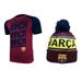 Icon Sports Men FC Barcelona Official Soccer Jersey and Beanie Combo 17 - Medium