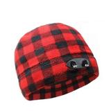Panther Vision POWERCAP LED Beanie Cap 35/55 Ultra-Bright Hands Free LED Lighted Battery Powered Headlamp Hat - Plaid Red & Black (CUBWB-5505)