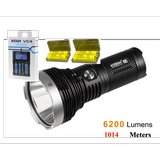 Combo: Acebeam K65 Cree XHP70.2 LED De-Domed 6200 Lumen Flashlights w/ 4x Nitecore 35A 18650 batteries XTAR VC4 Charger and 2x Eco-Sensa battery cases