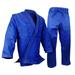 Double Weave BJJ Gi Kimono 100% cotton Preshrunk Jiu Jitsu Blue Uniform set 500G Gi