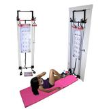 Tower 200 Door Gym Full Body Exercise Fitness Total Home Gym with 6 x2 Exercise Mat Workout System Strength Training with Straight Resistance Bar DVD Exercise Chart