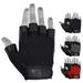 Weightlifting Gloves Palm Grip Half Finger Body Building Gym Glove for Exercise Training Fitness Workout Men s/Women s Black Large