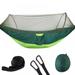 Double Person Outdoor Travel Camping Hanging Hammock With Mosquito Net Automatic Quick-opening Outdoor Nylon Parachute Cloth Survival Travel Trekking Backyard Beach (140*290cm)