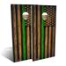 Skip s Garage Charred First Responder Green Line Solid Wood Cornhole Board Set