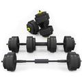 Soges Adjustable Weights Dumbbells Set 55LB/66LB Free Weight Dumbbells Set with Connector 3 in 1 Adjustable Weights Set for Home Gym Used as Dumbbell Barbell Yellow