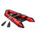 Zimtown 10ft Adult Inflatable Fishing Boat with Oars and Pump Red/Black