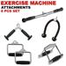 Fitness Maniac Home Gym Cable Attachment Handle Machine Strength Exercise Chrome PressDown Rubber Double D Row 6-Piece Bundle Set