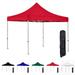 Red 10x10 Instant Canopy Tent - Commercial-Grade Aluminum Frame - Water Resistant Canopy Top - Includes Wheeled Canopy Bag and Premium Stake Kit (5 Color Options)