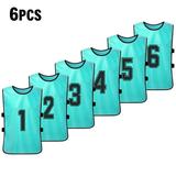 Dcenta 6PCS Kid s Football Pinnies Quick Drying Soccer Jerseys Youth Sports Scrimmage Basketball Team Training Numbered Bibs Practice Sports Vest