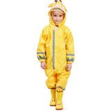 One Piece Rain Suit Kids Unisex Toddler Waterproof Rainsuit Rain Coat Coverall(Yellow L)
