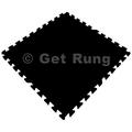 Get Rung Fitness Mat with Interlocking Foam Tiles for Gym Flooring. Excellent for Pilates Yoga Aerobic Cardio Work Outs and Kids Playrooms. Perfect Exercise Mat(BLACK 24SQFT)