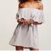 Free People Dresses | Free People Xs Off Shoulder Linen Dress Gr | Color: Gray | Size: Xs