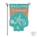 JEC Home Goods Seashell Welcome 2-Sided Polyester 18" x 13" Garden Flag in Brown/Green | 18 H x 12.5 W in | Wayfair GF51005-0