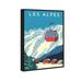 Oliver Gal Les Alpes Travel Poster - Advertisement on Canvas in White/Brown | 54 H x 36 W x 1.5 D in | Wayfair 40134_36x54_CANV_BFL